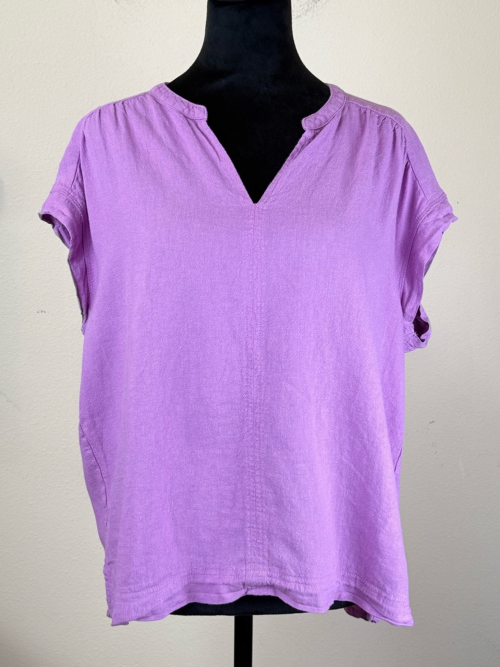 Splendid tops large blue and lavender linen blend - Picture 5 of 14